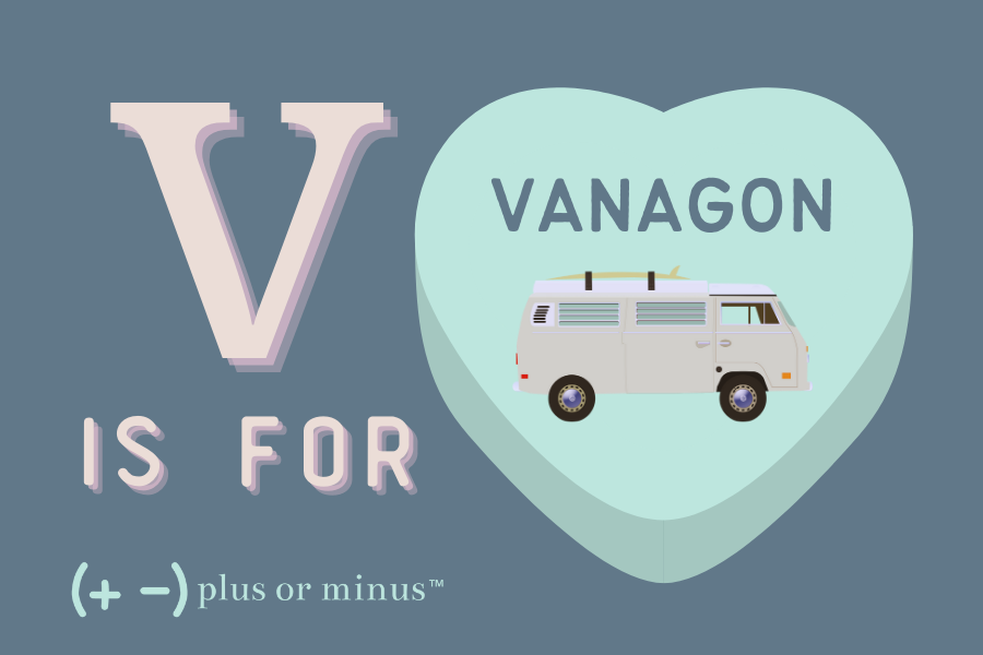 V is for Vanagon (Lettering) Candy Heart