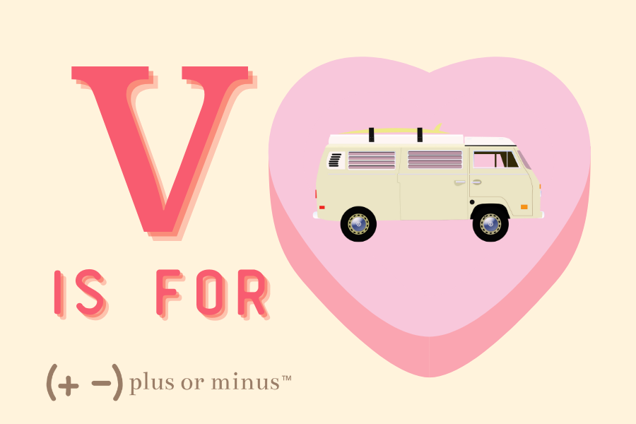 V is for Vanagon (Graphic Only) Candy Heart
